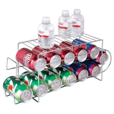 mDesign 2-Tier Metal Wire Can Dispenser Storage Rack